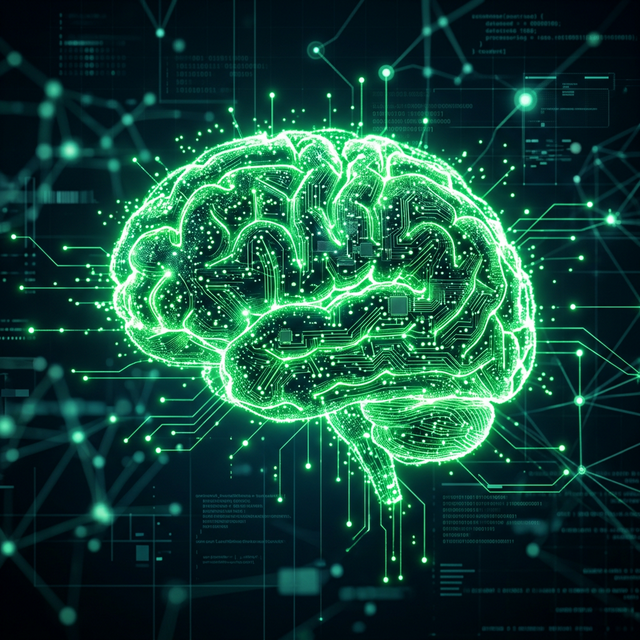 Red neuronal futurista representando avances en IA general